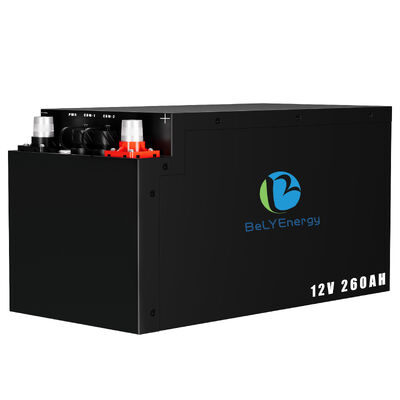 H8 DIN केस 12V260Ah लिथियम आयरन फॉस्फेट बैटरी सीट के नीचे RV मोटरहोम कैंपर के लिए इंजीनियर