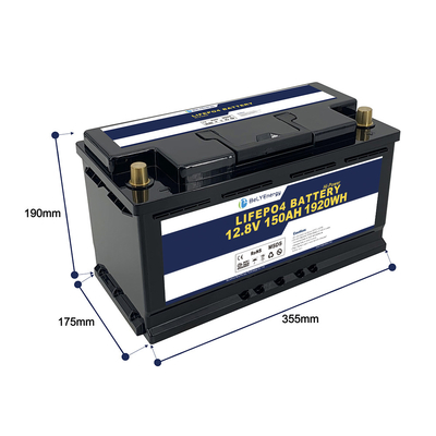 खरीदें IP65 लाइफपो4 गोल्फ कार्ट बैटरी 12v 150ah 1920 Wh लाइफपो4 बैटरी पैक OEM online manufacture