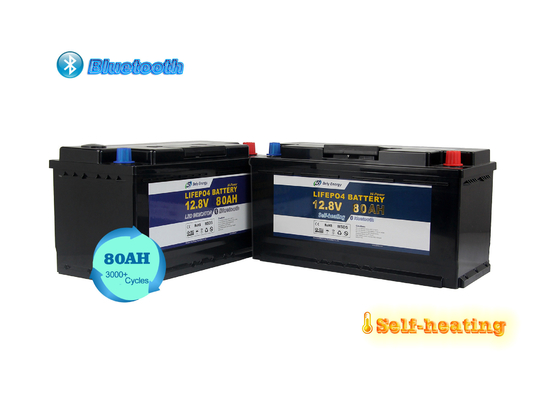 खरीदें 12V 80Ah BT4.0 हीटिंग समुद्री लिथियम बैटरी कैम्पिंग कार आयरन फॉस्फेट लिथियम online manufacture