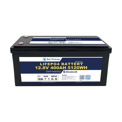 IP65 कैबिनेट 12.8V लिथियम आर.वी. बैटरी 400Ah M8 टर्मिनल कम स्व-निर्वहन 3% प्रति माह