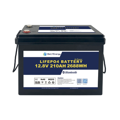 लंबी चक्र जीवन अधिकतम डिस्चार्ज 260A लिथियम 12V 210Ah LiFePO4 बैटरी पैक RV के लिए